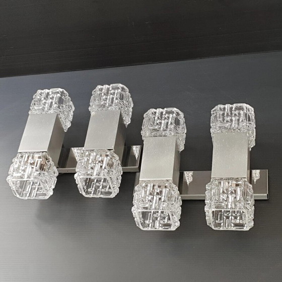 Image 1 of Paar alte Wandlampen aus Stahl und Glas, 1970