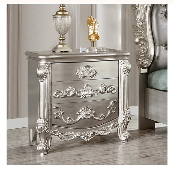 Image 1 of Royal Antique Curving French Bed In King Queen Full Size Thron Bett In Tufted Crystal Bed Custom Order