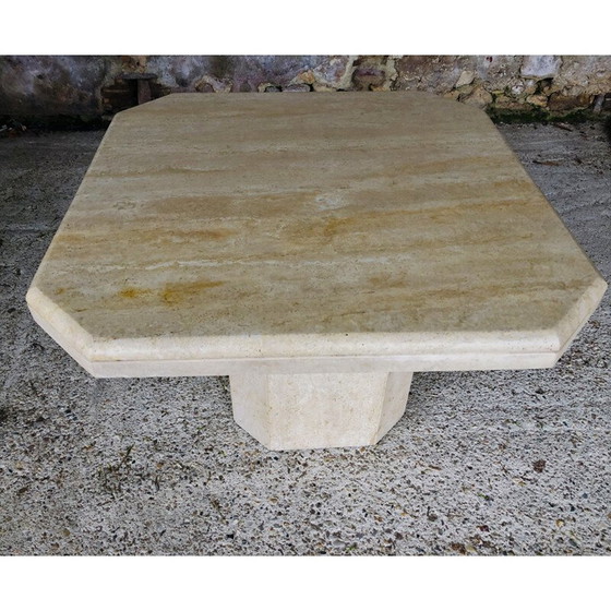 Image 1 of Vintage Couchtisch aus Travertin, Italien 1970