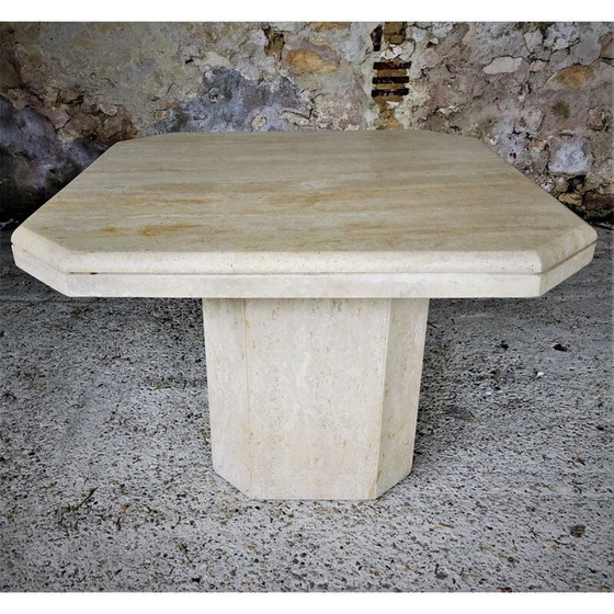 Image 1 of Vintage Couchtisch aus Travertin, Italien 1970