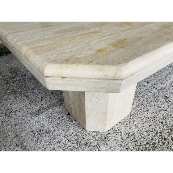 Image 1 of Vintage Couchtisch aus Travertin, Italien 1970
