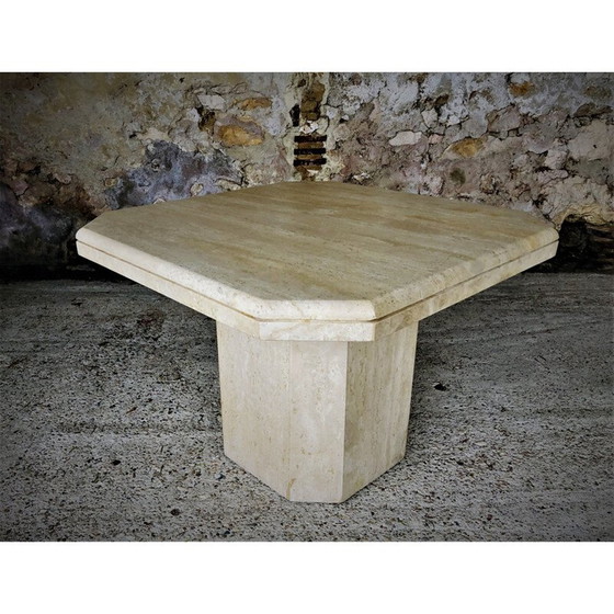 Image 1 of Vintage Couchtisch aus Travertin, Italien 1970