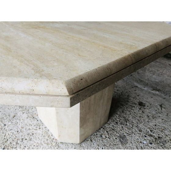 Image 1 of Vintage Couchtisch aus Travertin, Italien 1970