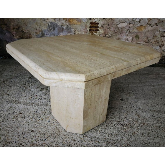 Image 1 of Vintage Couchtisch aus Travertin, Italien 1970