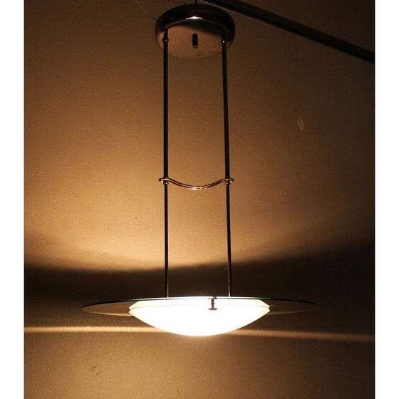 Image 1 of Hängeleuchte aus Glas und vergoldetem Messing, 1970