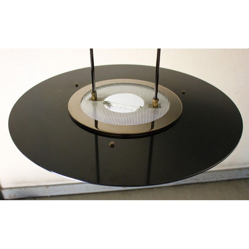 Hängeleuchte aus Glas und vergoldetem Messing, 1970