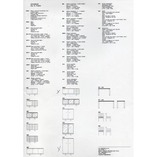 Vintage 813 "Ovunque" Nussbaumschrank von Gianfranco Frattini für Bernini, 1963