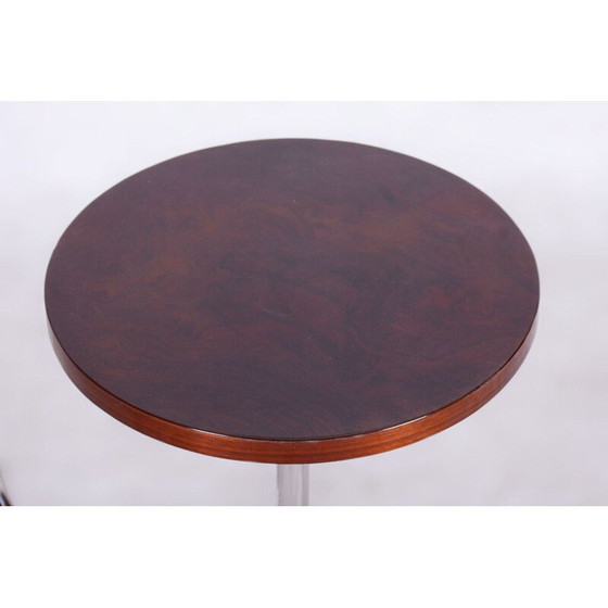 Image 1 of Vintage Art Deco Stehleuchte aus Chromstahl und Nussbaum von Jindrich Halabala für Up Zavody, Tschechoslowakei 1930