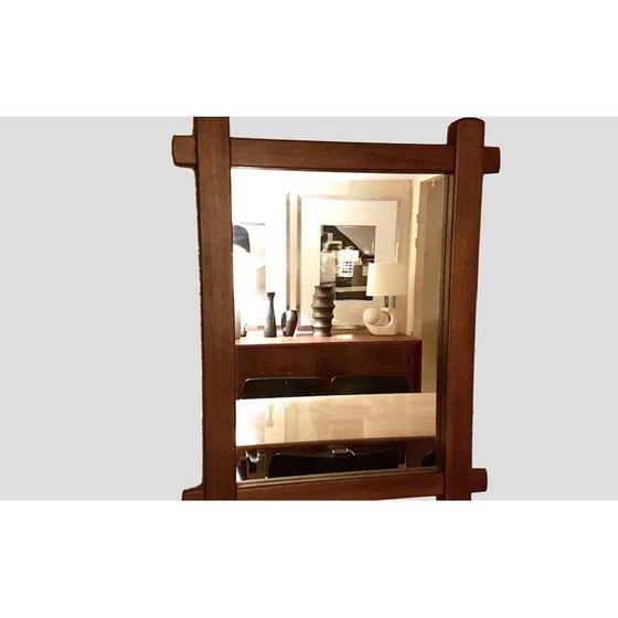 Image 1 of Rechteckiger Vintage-Spiegel aus massiver Eiche, Frankreich 1950