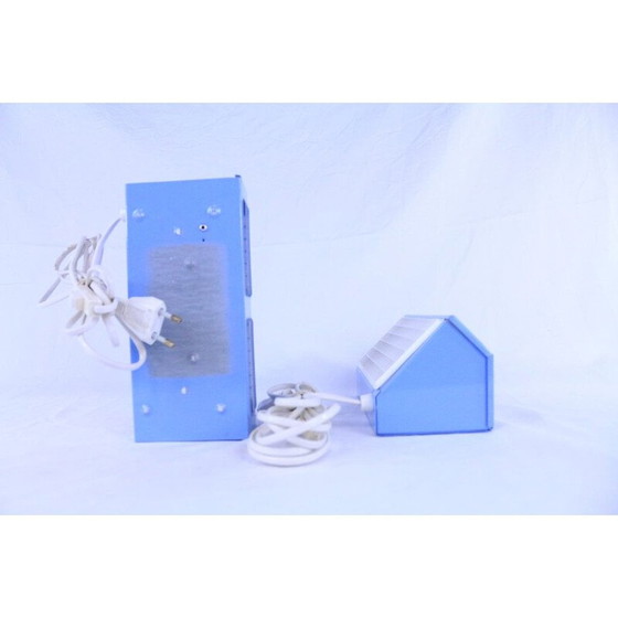 Image 1 of Paar blau-weiße Vintage-Leuchten von Ikea, 1980