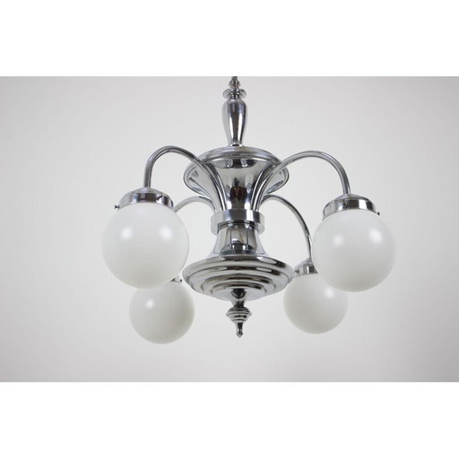 Vintage-Kronleuchter aus Metall im Art-Deco-Stil, Tschechoslowakei 1930