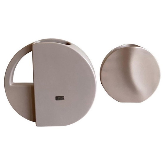 Image 1 of Paar rosa Vasen von Dorothe van Agthoven für Flora Keramiek, 1980er Jahre