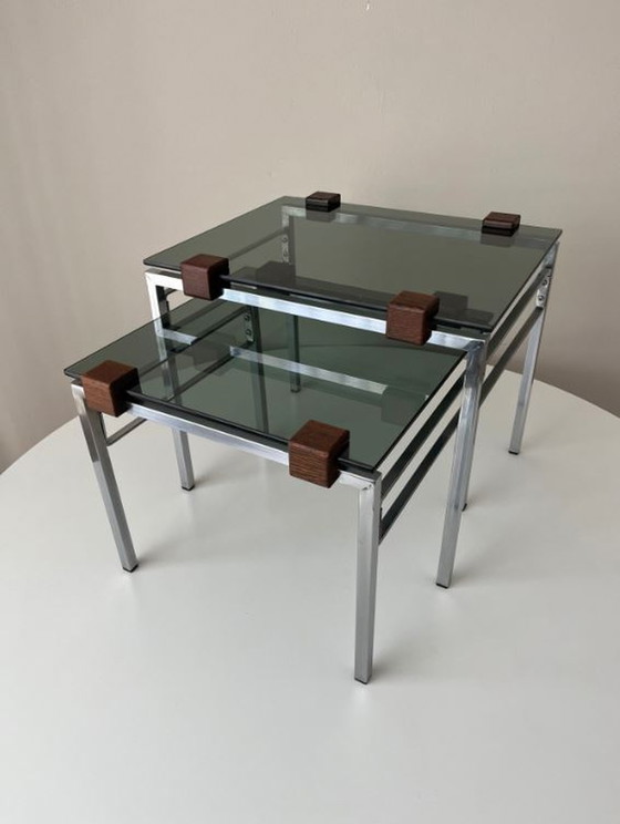 Image 1 of Designer Satztisch / Wohnzimmertisch Chrome