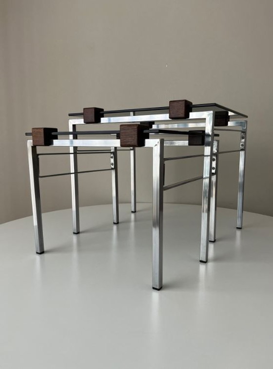 Image 1 of Designer Satztisch / Wohnzimmertisch Chrome