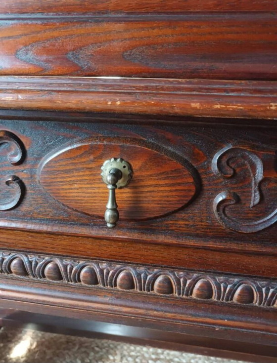 Image 1 of Bücherregal Vitrine Massive Eiche Xx.