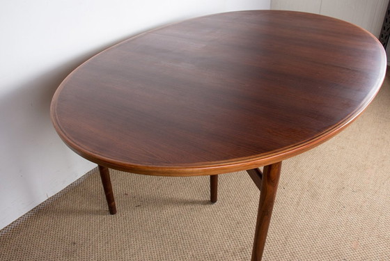 Image 1 of Sehr großer, ausziehbarer Dänischer Esstisch aus Palisanderholz Modell 212 Von Arne Vodder Für Sibast 1960.