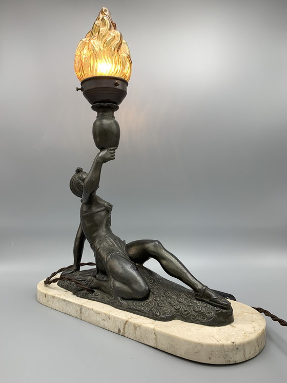 Image 1 of Art Deco Lady Lampe (französisch) ca. 1925