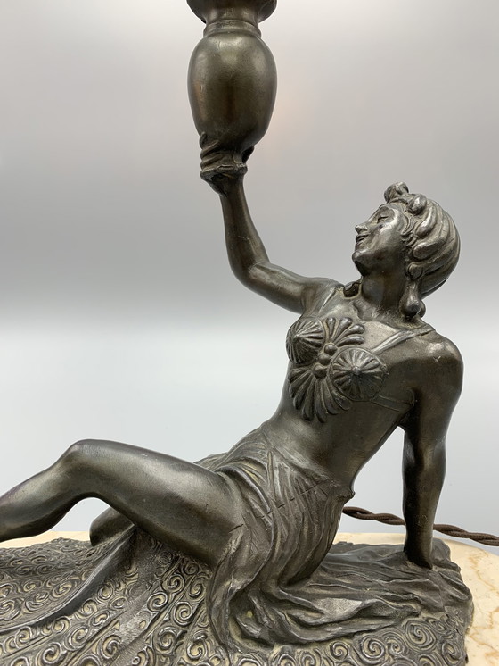 Image 1 of Art Deco Lady Lampe (französisch) ca. 1925