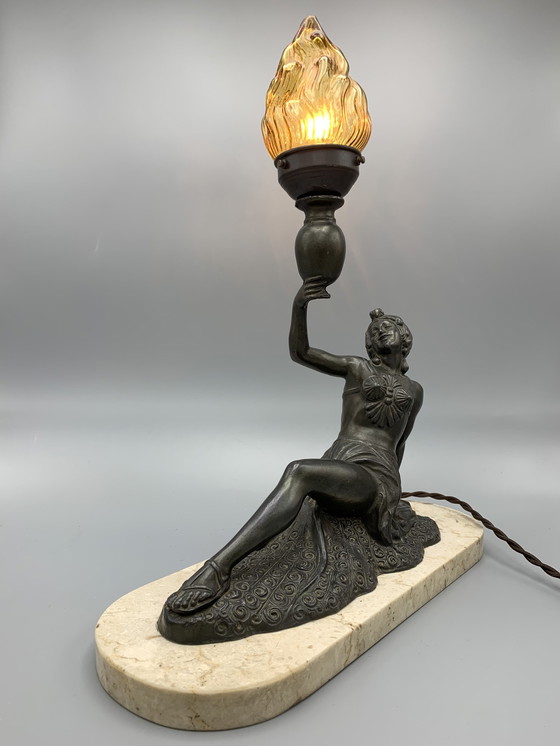 Image 1 of Art Deco Lady Lampe (französisch) ca. 1925