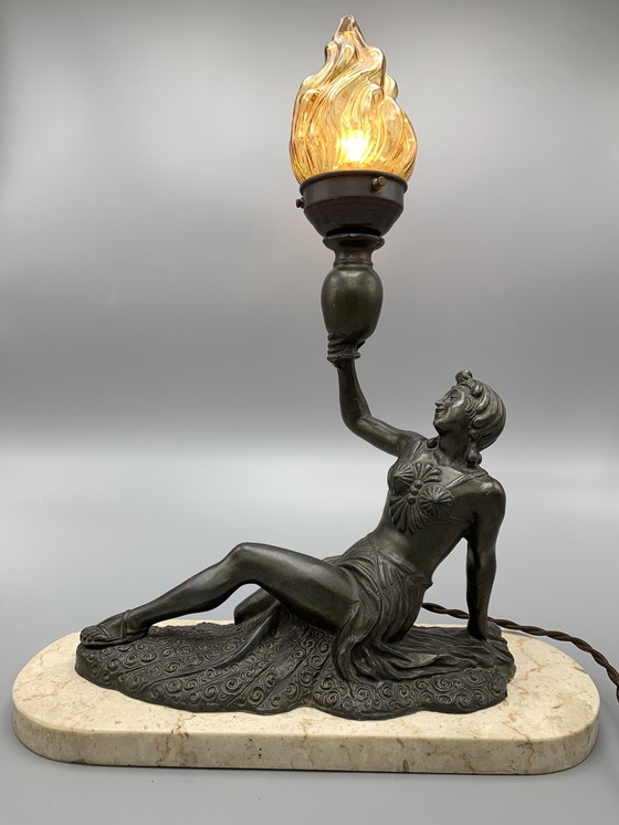 Image 1 of Art Deco Lady Lampe (französisch) ca. 1925