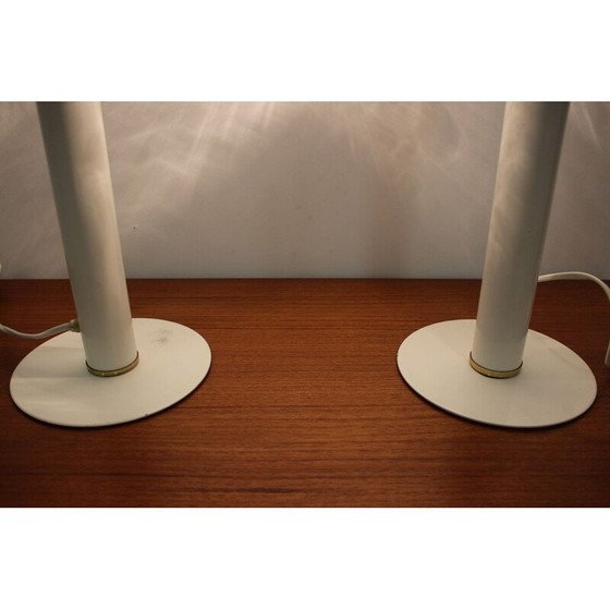 Image 1 of Paar alte Tischlampen aus Glas und Metall, Tschechoslowakei 1980