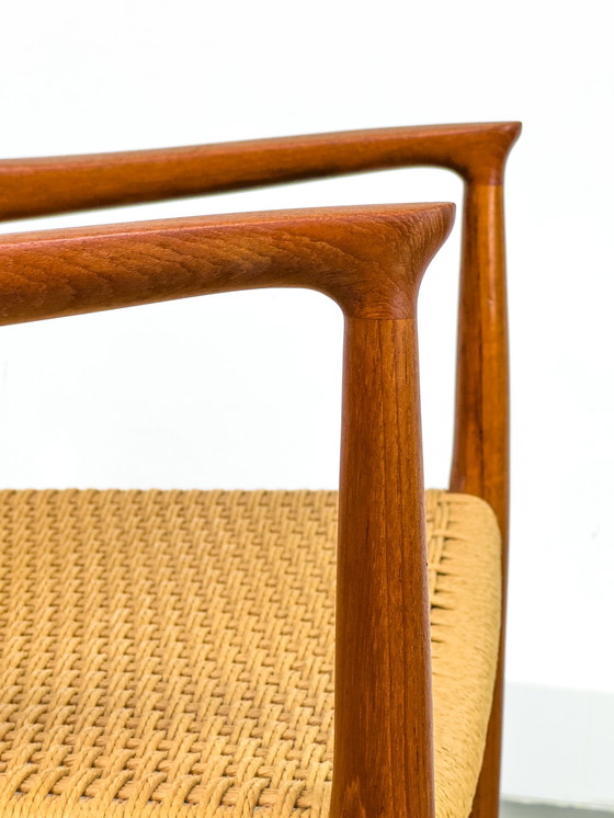 Image 1 of Teak and Papercord Model 56 Armchair by Niels Otto Møller for J.L. Møllers, 1960s