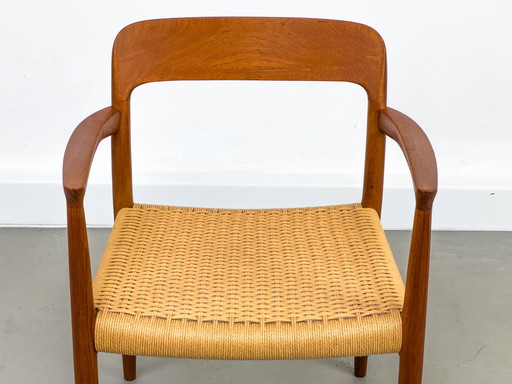 Teak and Papercord Model 56 Armchair by Niels Otto Møller for J.L. Møllers, 1960s