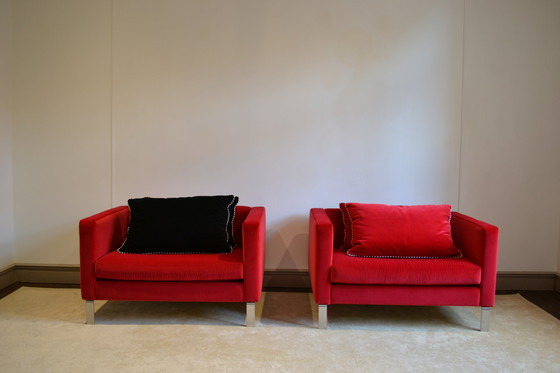 Image 1 of 2x Designers Guild rote Samtsitze