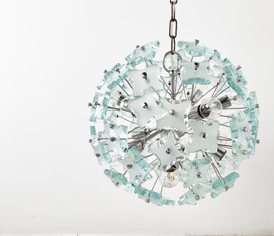 Image 1 of Mid Century Glas-Kronleuchter, 1970er Jahre