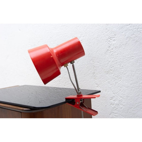 Image 1 of Rote Mid Century Tischlampe von Josef Hurka, 1960er Jahre