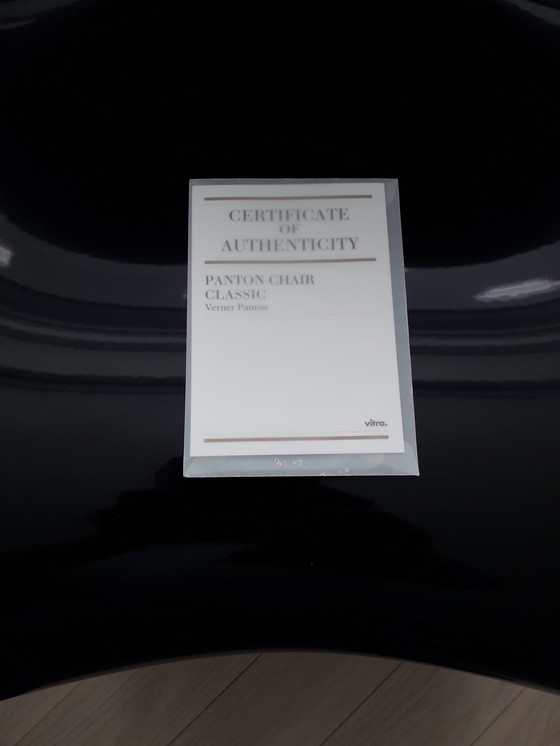 Image 1 of 3X Schwarz Hochglanz Original Verner Panton (Vitra) Esszimmerstühle