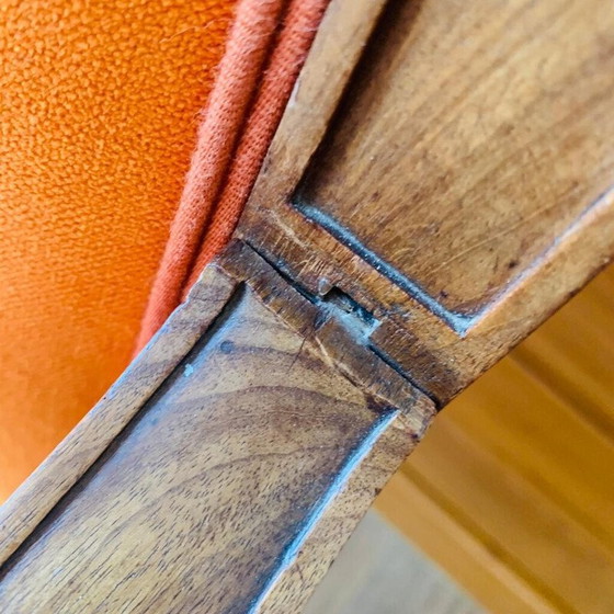 Image 1 of Sessel aus orangefarbenem Samt