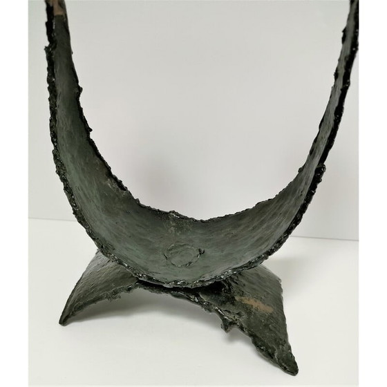 Image 1 of Paar skulpturale Kerzenständer aus Metall im Stil des Brutalismus, 1970