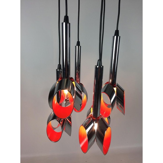 Image 1 of Verchromter Metallkronleuchter von Raak Amsterdam, 1960