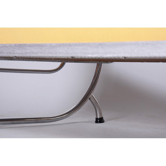 Image 1 of Vintage Bauhaus Sofa aus gelbem Leder und Chromrohr von Robert Slezák, Tschechoslowakei 1930er Jahre