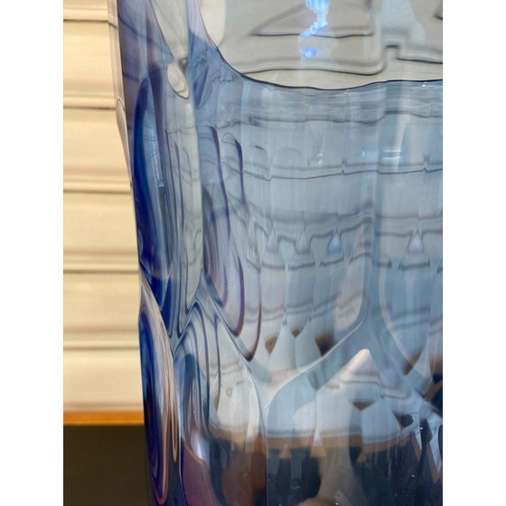 Image 1 of Blaue Vase aus Muranoglas von Alberto Dona, 1980