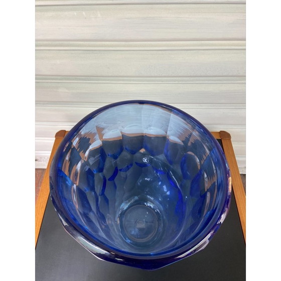 Image 1 of Blaue Vase aus Muranoglas von Alberto Dona, 1980