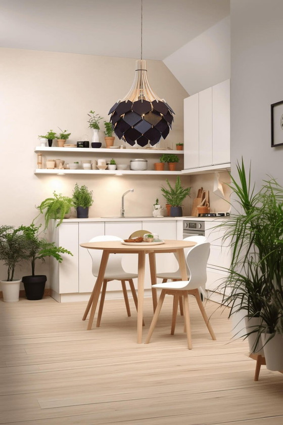 Zweifarbige Holzpendelleuchte, hergestellt in Italien – Ulap Design, Deckenleuchten, Wood (photo 3 of 5)