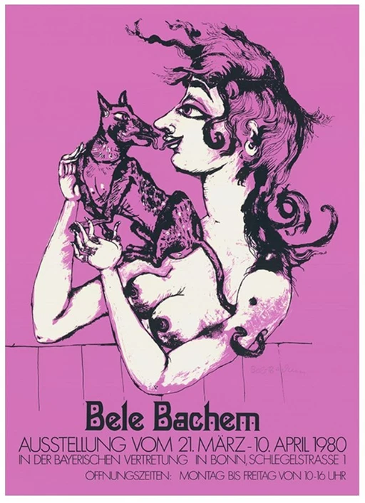 Bele Bachem, Nackte Frau Serigrafie