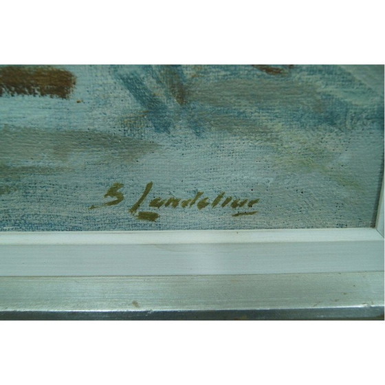 Image 1 of Handgeschriebenes Ölgemälde von Bertil Landelius, Schweden 1960