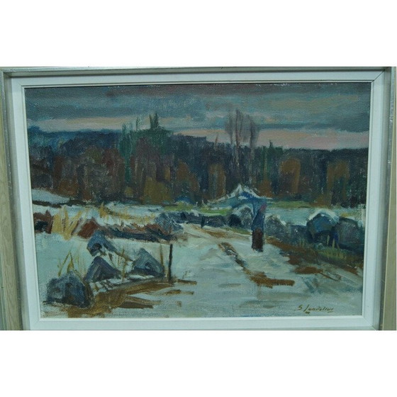 Image 1 of Handgeschriebenes Ölgemälde von Bertil Landelius, Schweden 1960