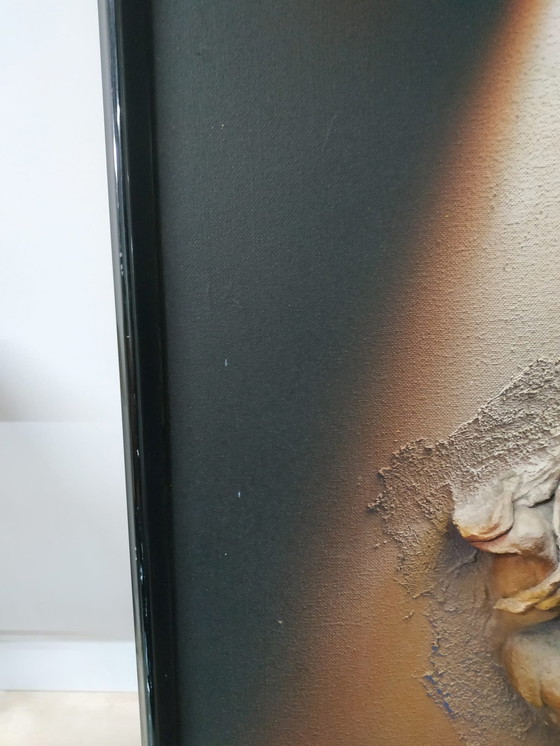 Image 1 of 1970er 3D-Wandkunst (Ton auf Leinwand).