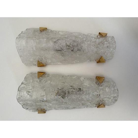 Image 1 of Paar Wandlampen aus Milchglas und Metall von Jt Kalmar, 1970