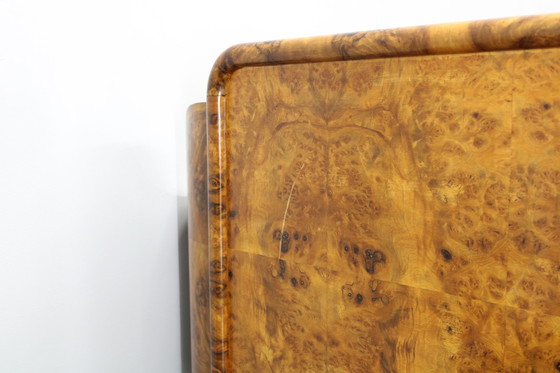 Image 1 of 1930S restauriert Art Deco Doppelbett in Nussbaum Finish, Tschechoslowakei