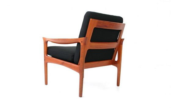 Image 1 of Glostrup Mid-Centtury Danish Teak Lounge Chair attributed to Illum Wikkelso, new cover, new straps 