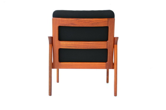 Image 1 of Glostrup Mid-Centtury Danish Teak Lounge Chair attributed to Illum Wikkelso, new cover, new straps 