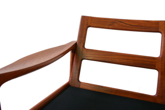Image 1 of Glostrup Mid-Centtury Danish Teak Lounge Chair attributed to Illum Wikkelso, new cover, new straps 
