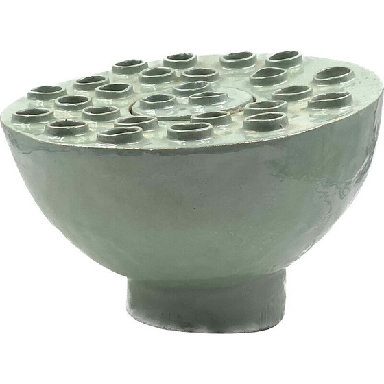 Image 1 of Aquamarinfarbene Keramiklampe, Frankreich 1980er Jahre