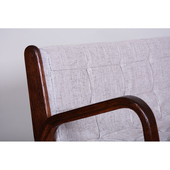 Image 1 of Mid Century Sofa aus Buchenholz und gepolstert von Jan Vanek, 1950er Jahre