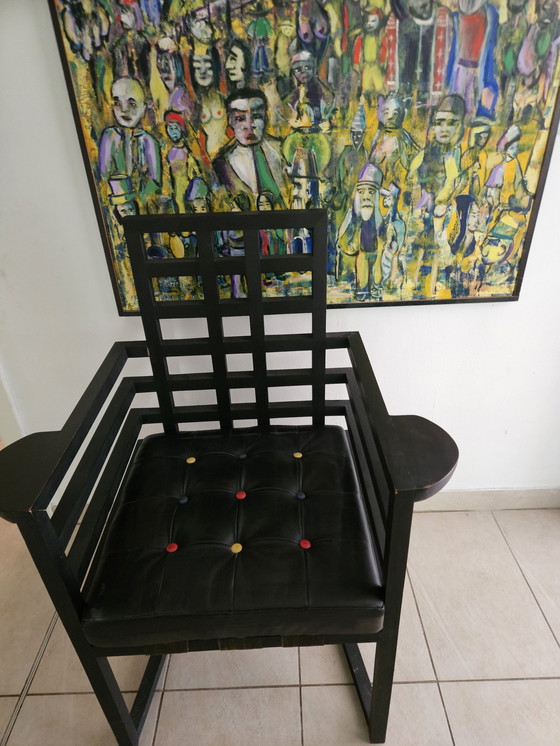 Image 1 of Josef Hoffmann Armloffel Chair Made By Wittmann with leather seat cushions